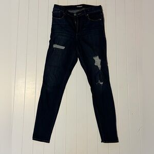 Express Dark Blue Distressed Jeans